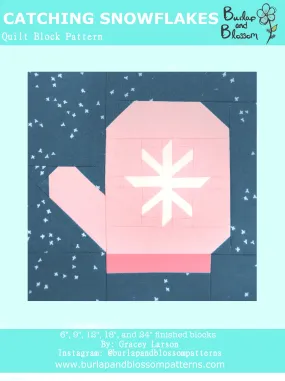 Pattern, Catching Snowflakes Christmas Block by Burlap and Blossom (digital download)