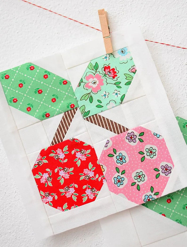 Pattern, Cherry Quilt Block by Ellis & Higgs (digital download)