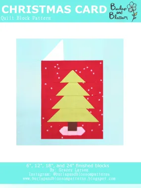 Pattern, Christmas Card Quilt Block by Burlap and Blossom (digital download)