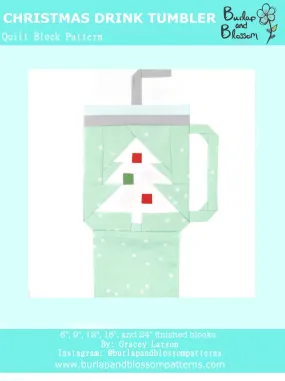 Pattern, Christmas Drink Tumbler Block by Burlap and Blossom (digital download)