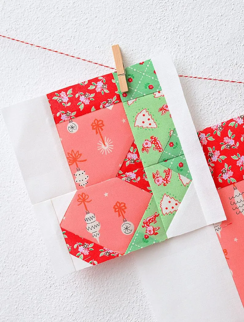 Pattern, Christmas Stockings Quilt Block by Ellis & Higgs (digital download)