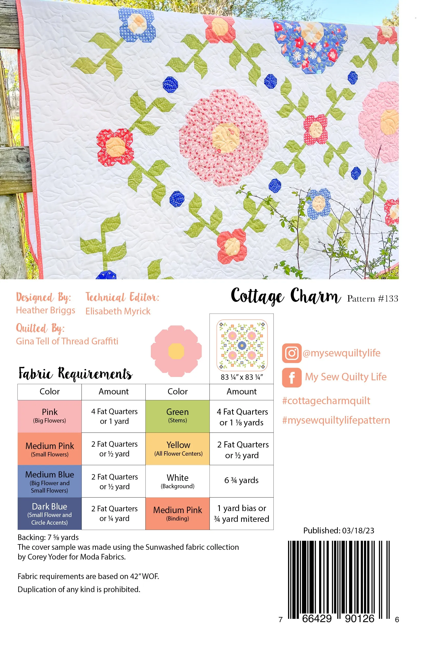 Pattern, Cottage Charm Quilt by My Sew Quilty Life (digital download)