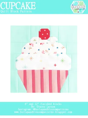 Pattern, Cupcake Quilt Block by Burlap and Blossom (digital download)
