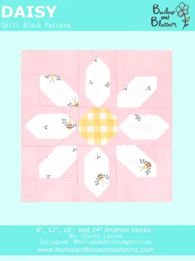 Pattern, Daisy Quilt Block by Burlap and Blossom (digital download)