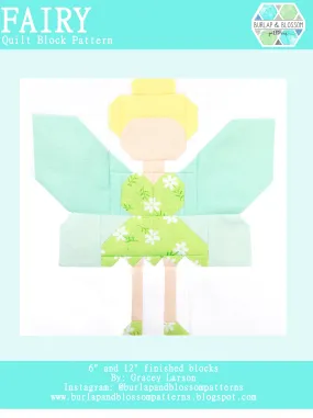 Pattern, Fairy Quilt Block by Burlap and Blossom (digital download)