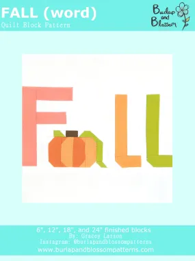 Pattern, Fall Quilt Block by Burlap and Blossom (digital download)