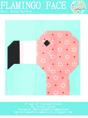 Pattern, Flamingo Quilt Block by Burlap and Blossom (digital download)