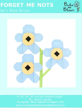 Pattern, Forget-Me-Not Flower Block by Burlap and Blossom (digital download)