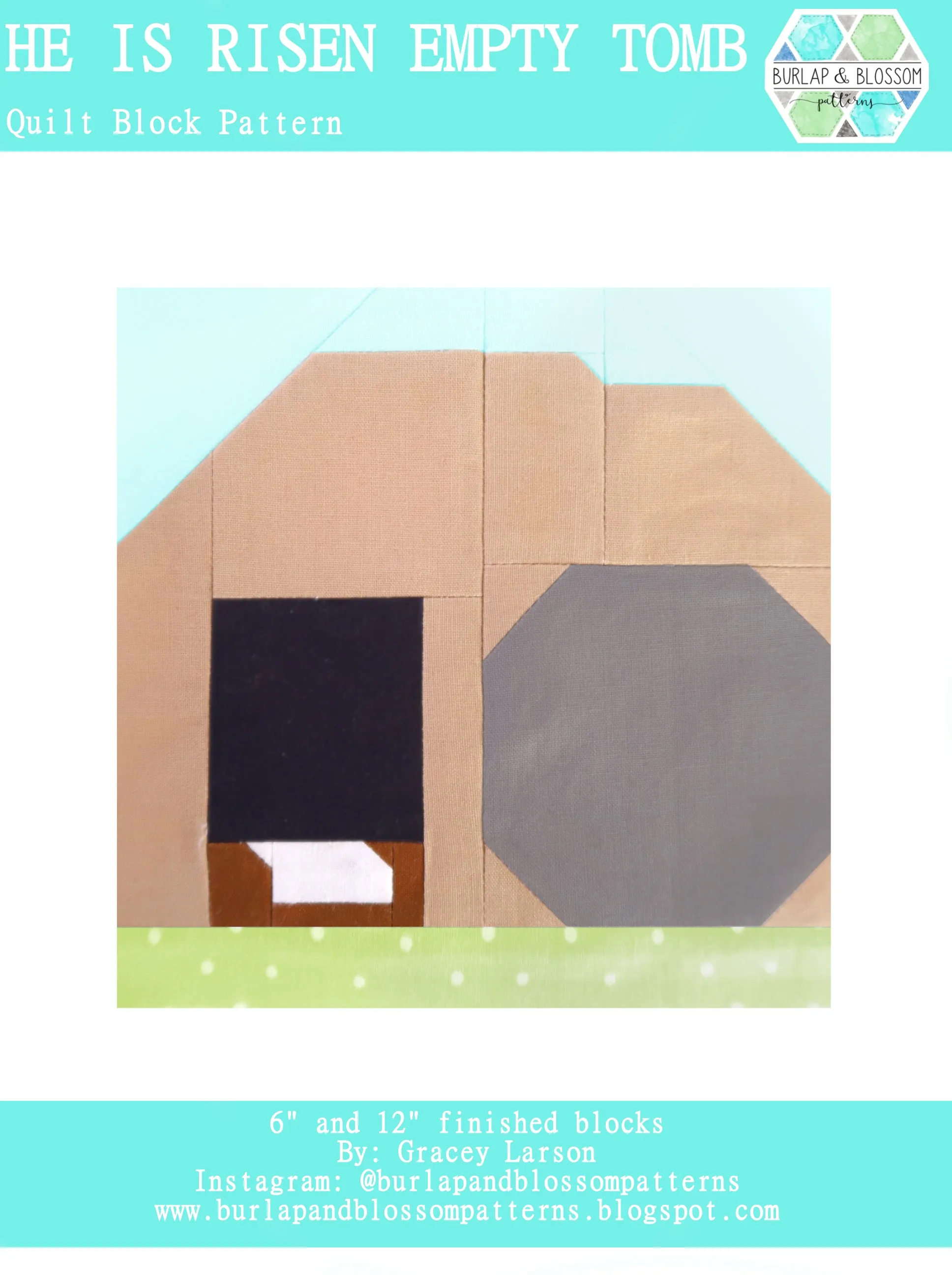 Pattern, He Is Risen - Empty Tomb Quilt Block by Burlap and Blossom (digital download)