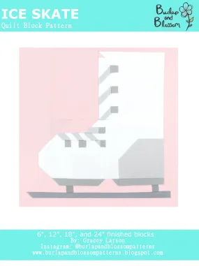 Pattern, Ice Skate Quilt Block by Burlap and Blossom (digital download)