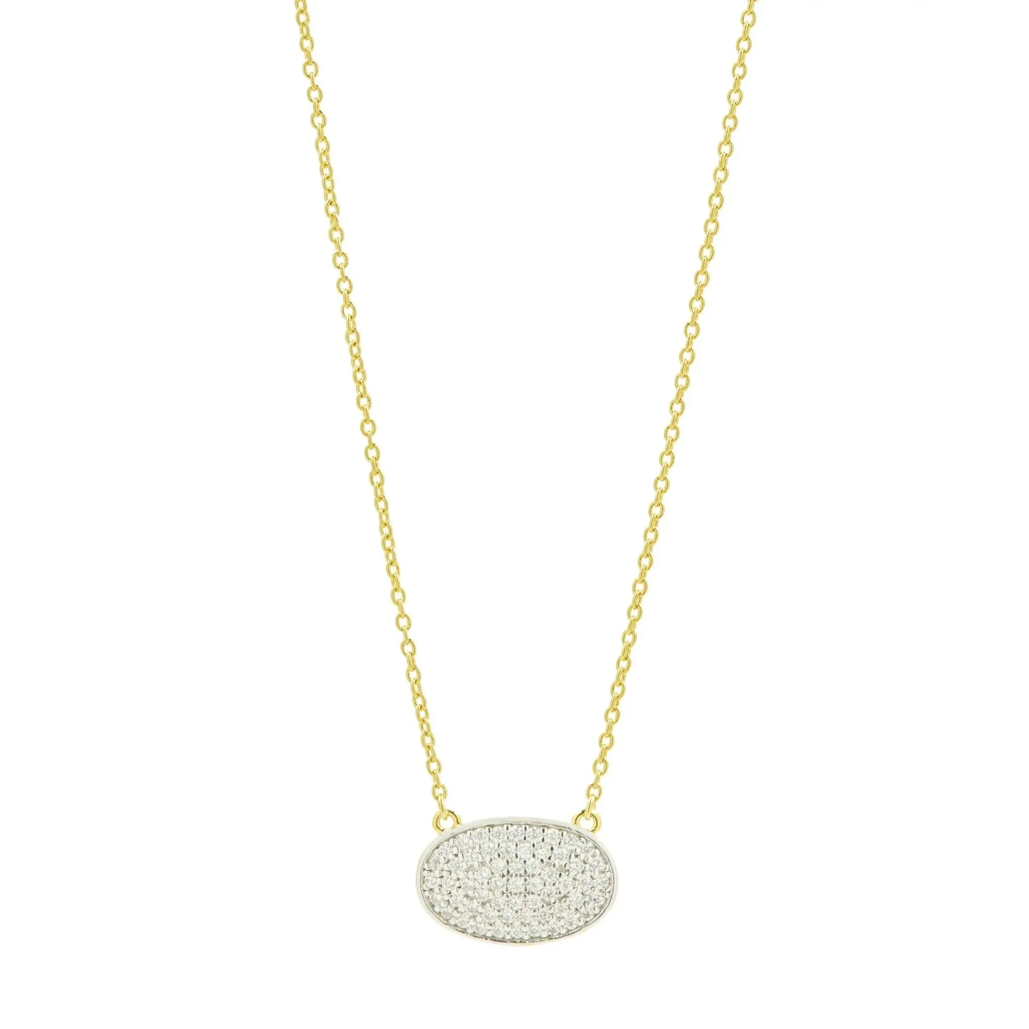Pavé Oval Pendant Necklace