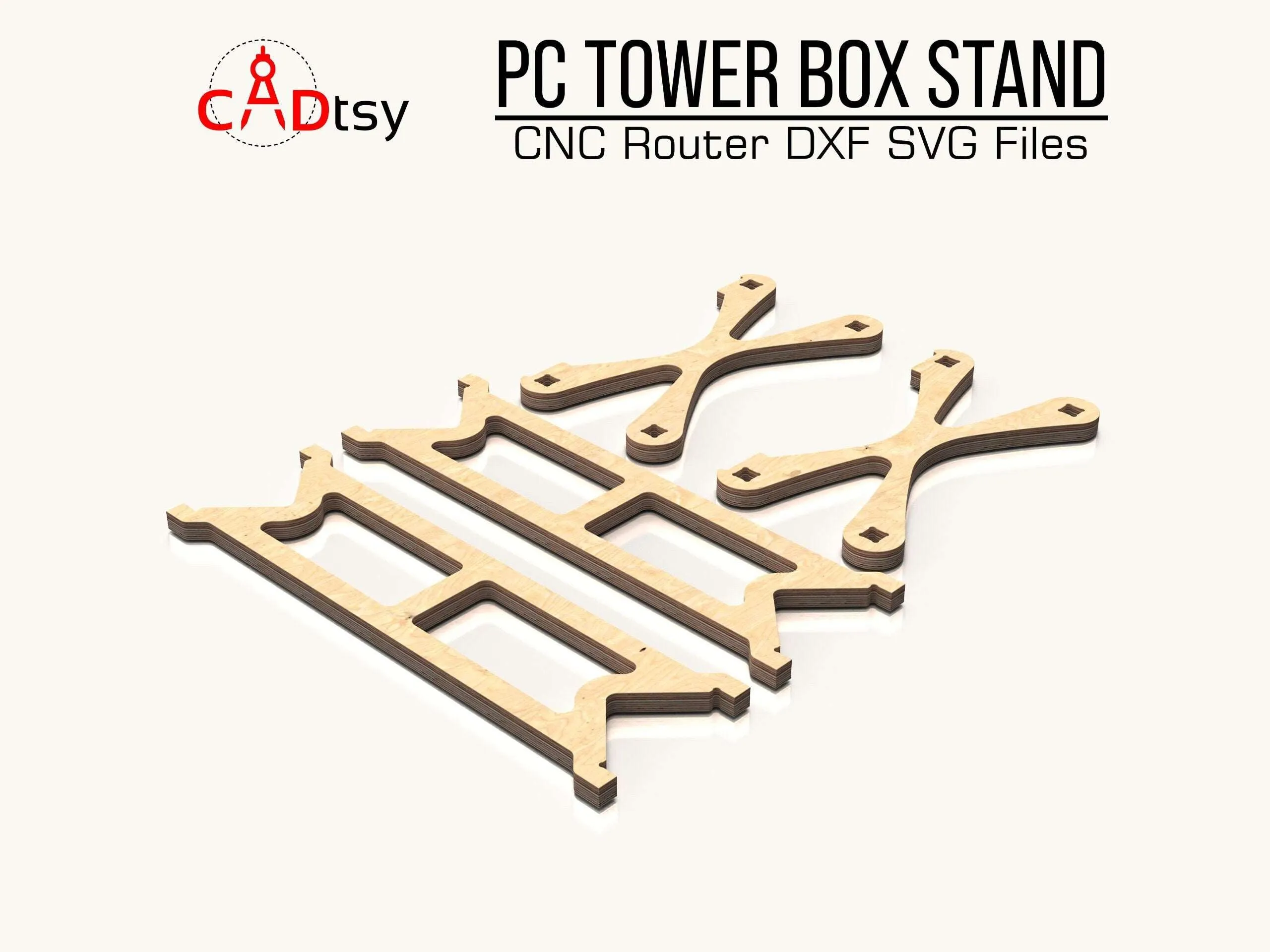 PC Tower Stand DXF / SVG CNC Router Cutting Files