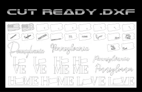 Pennsylvania Theme - DXF Cut Ready File Collection