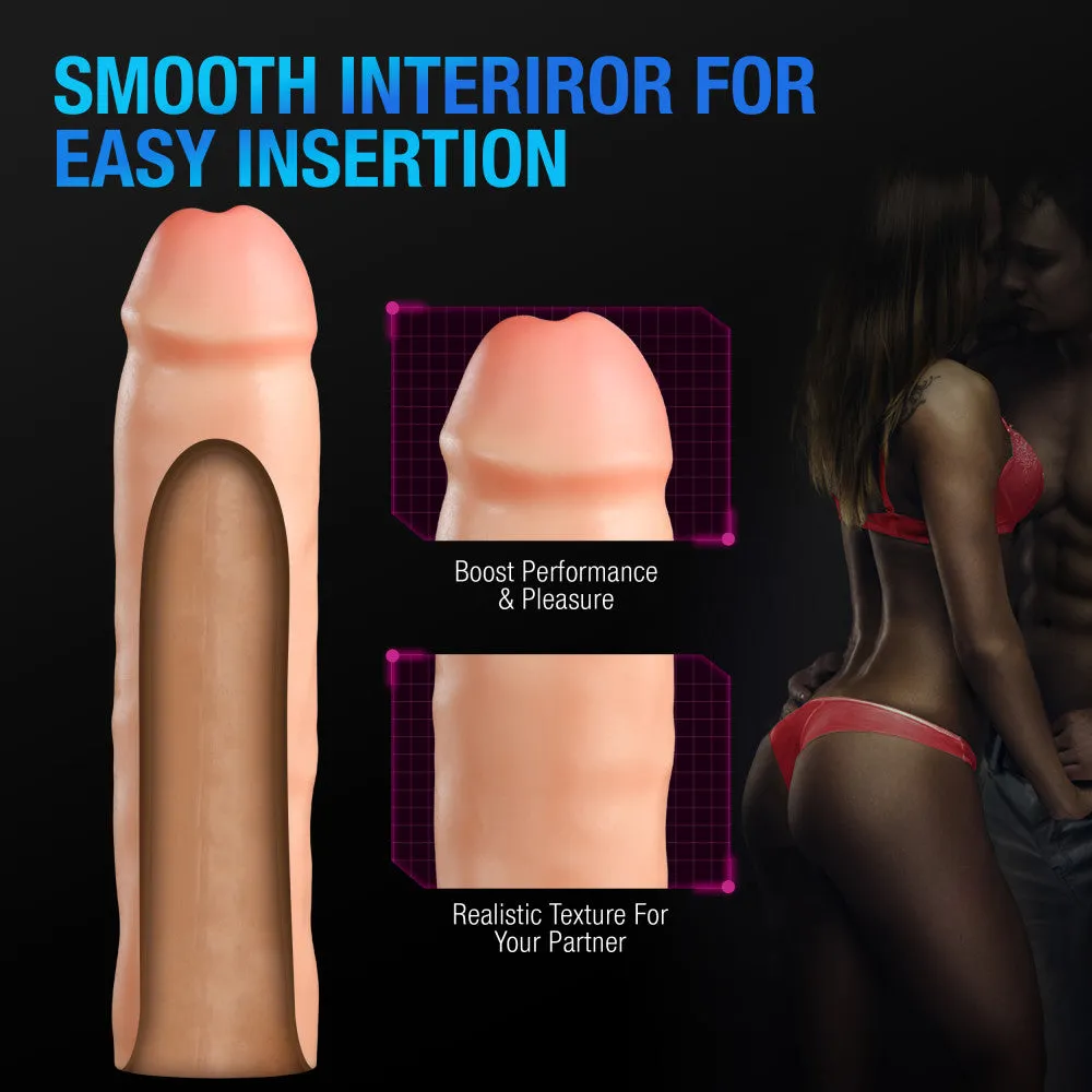 Performance Plus By Blush® | Vindicate 8.5 Dual Density Realistic Penis Extender Sleeve - Liquid Silicone - Beige