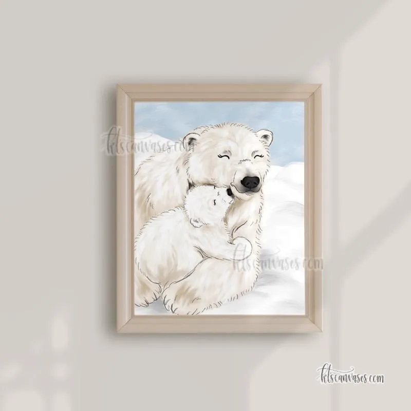 Polar Bear Family Art Print