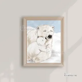 Polar Bear Family Art Print