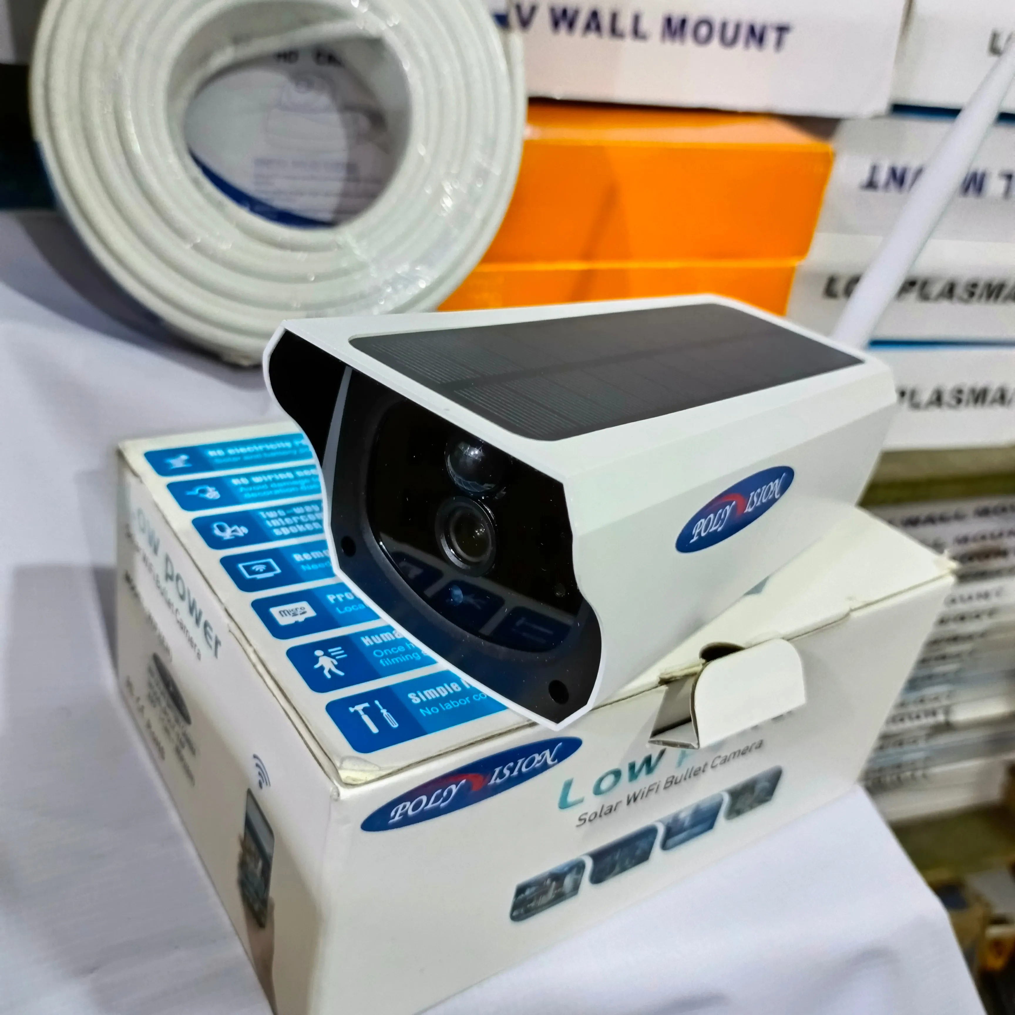 POLYVISION POLY-Y4P Solar WiFi Bullet IP Camera (3.6mm 2MP Lens) with 2-way audio - Brand New
