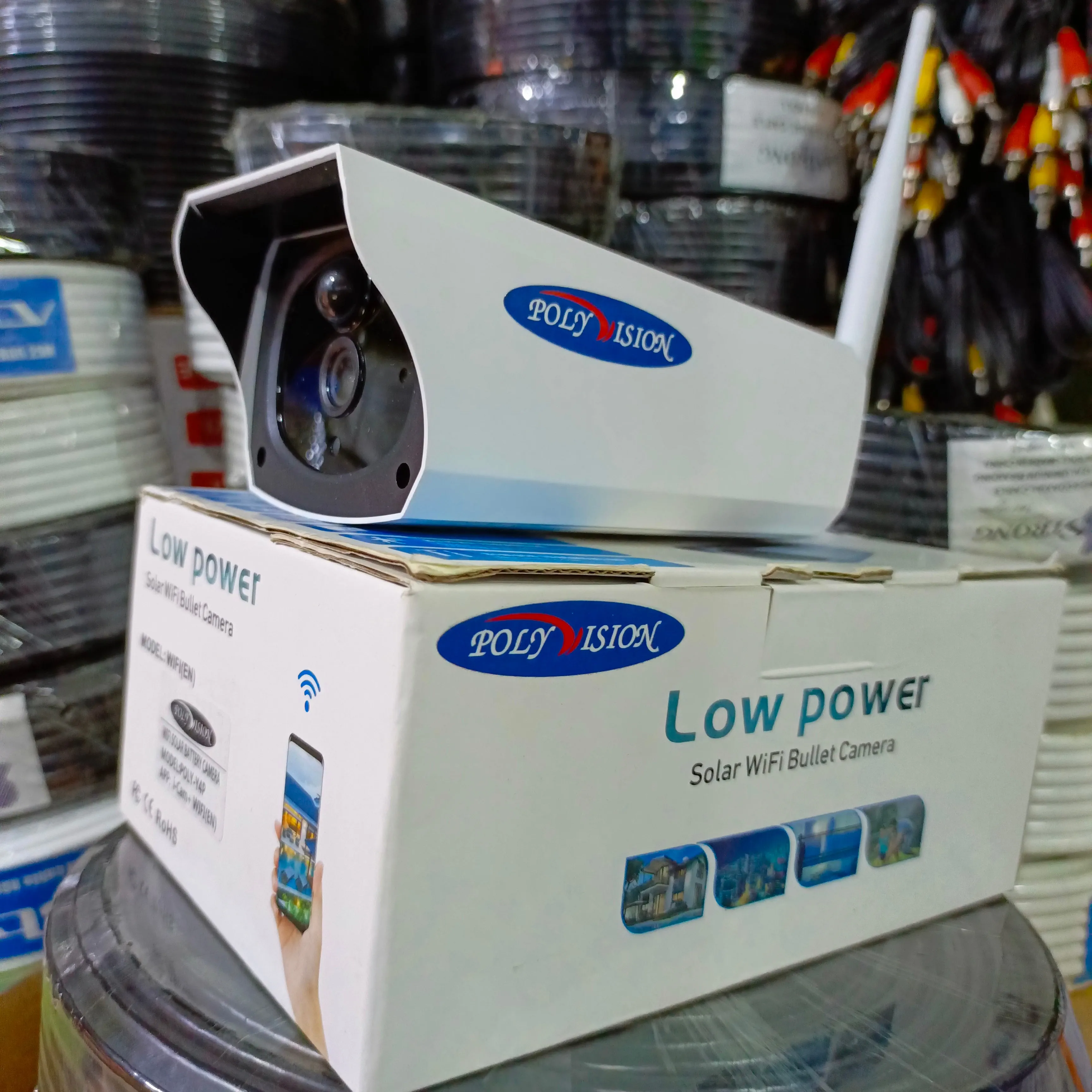 POLYVISION POLY-Y4P Solar WiFi Bullet IP Camera (3.6mm 2MP Lens) with 2-way audio - Brand New