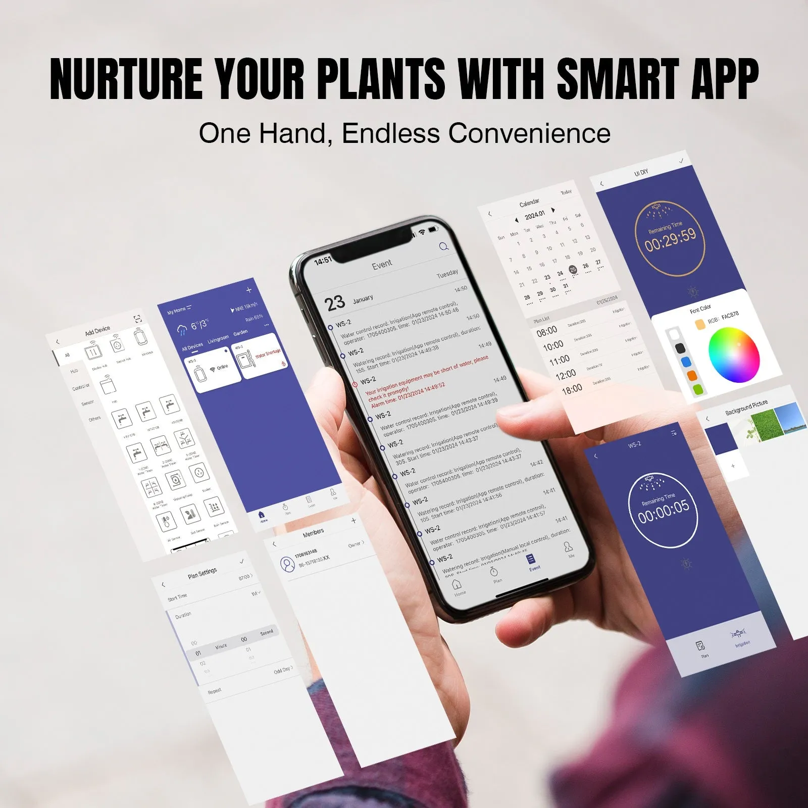 Raddy WS-2 Wi-Fi Drip Irrigation System | APP-Controlled | DIY Automatic Water Pump |  Dual Power Supply