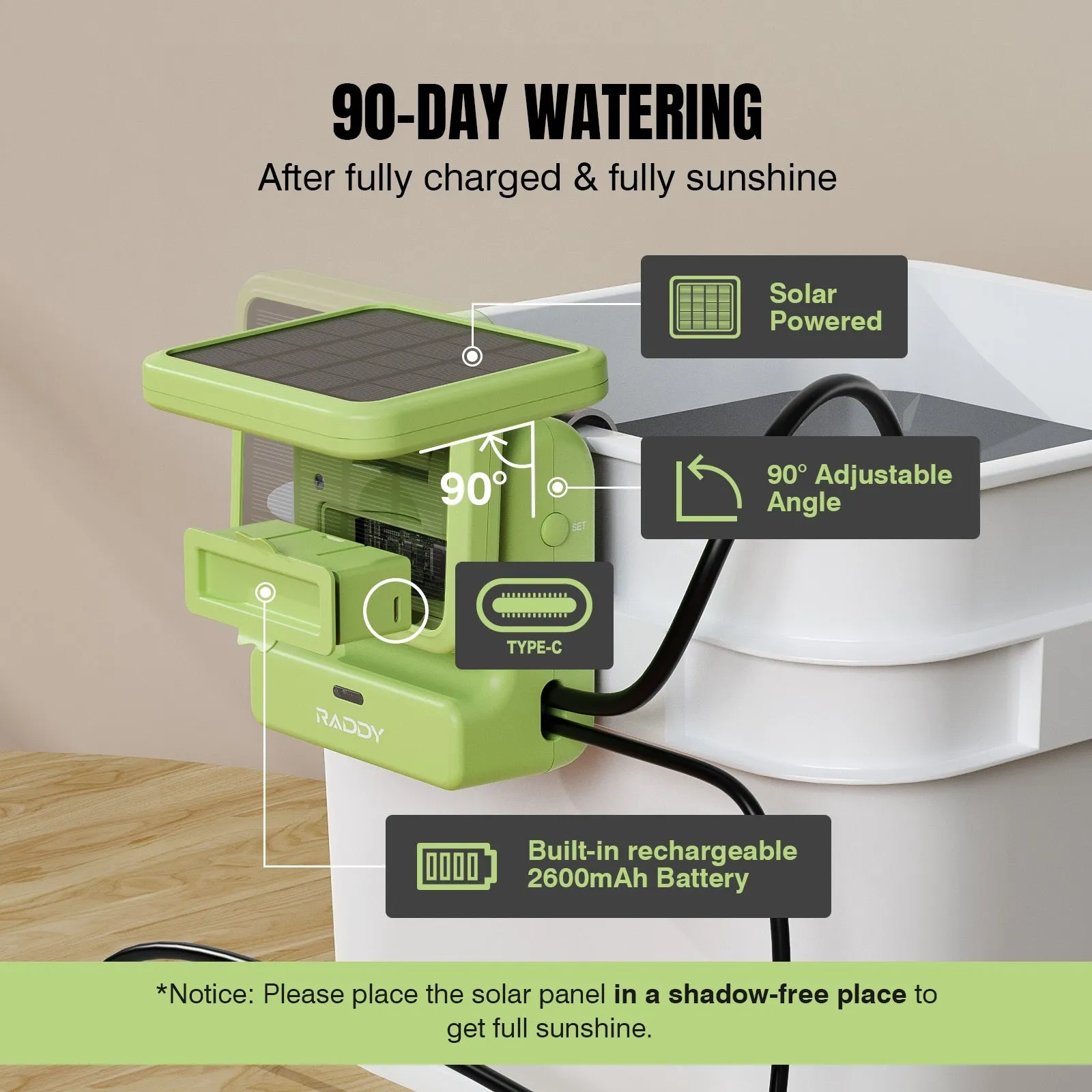 Raddy WS-2 Wi-Fi Drip Irrigation System | APP-Controlled | DIY Automatic Water Pump |  Dual Power Supply