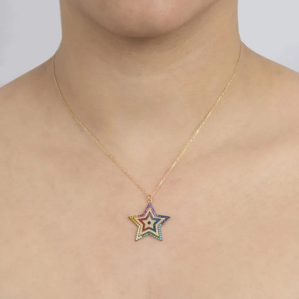 Rainbow Star Necklace