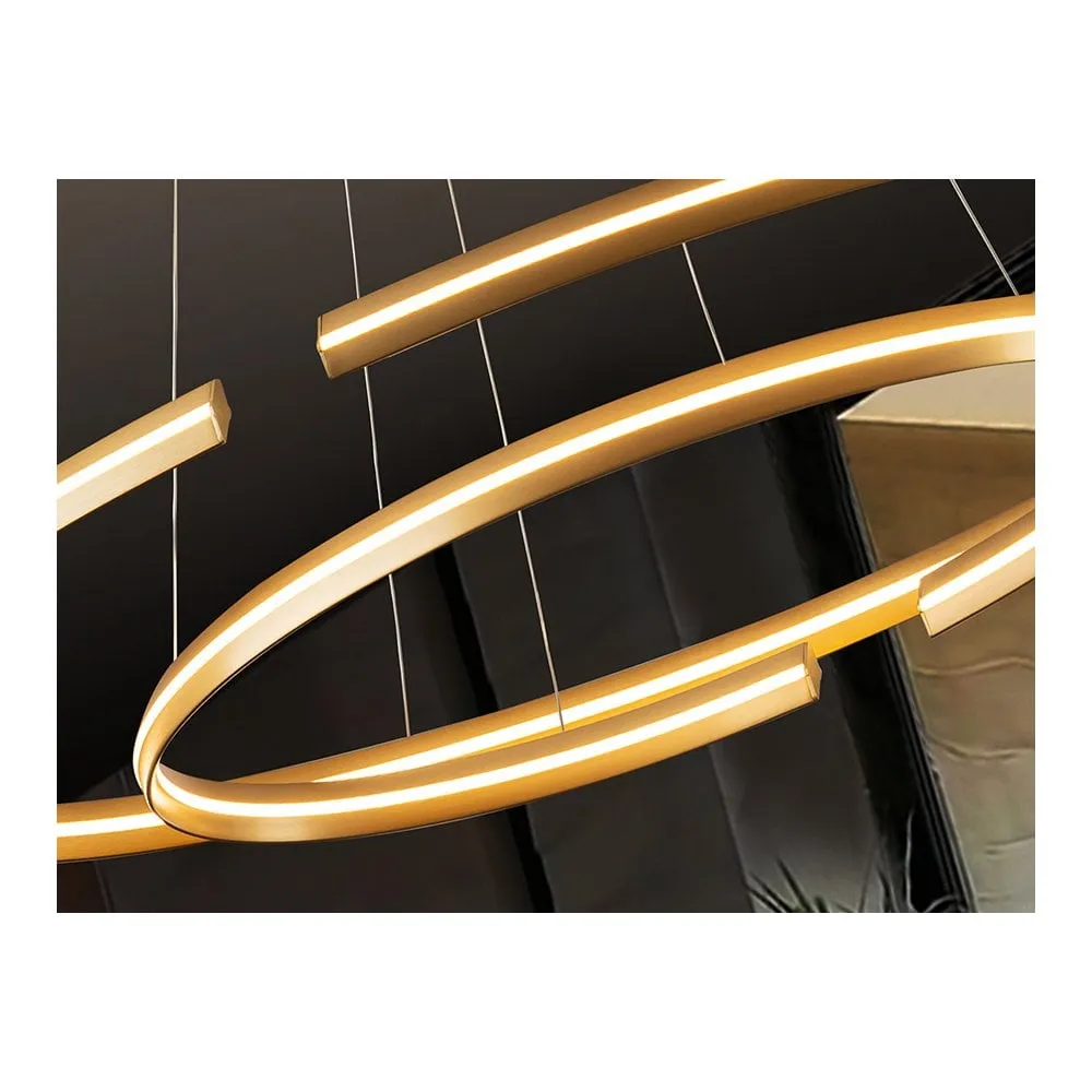 Schuller 652043B Elipse LED Pendant Gold Opal Dimmable
