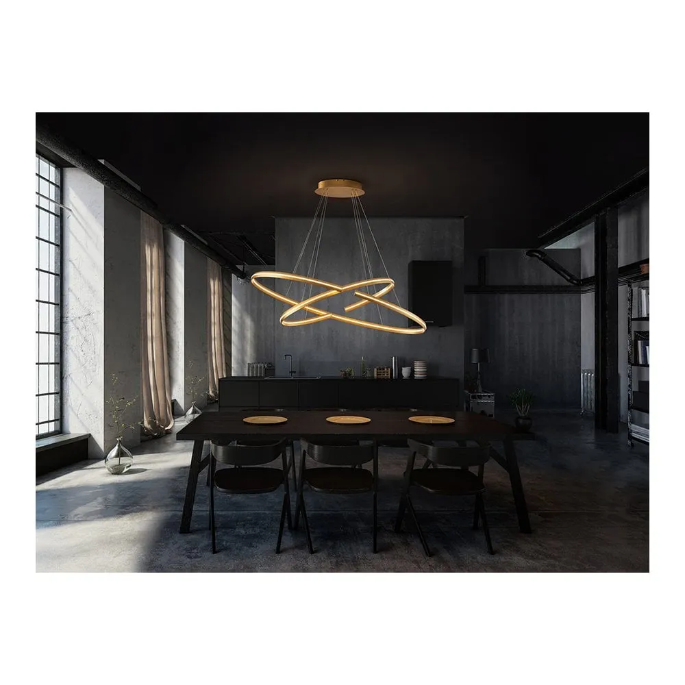 Schuller 652043B Elipse LED Pendant Gold Opal Dimmable
