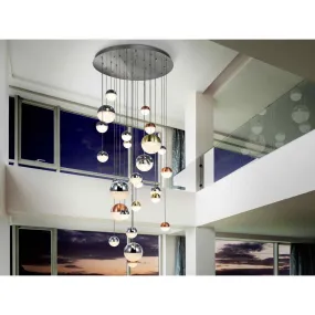 Schuller 793960GK Sphere LED Large Pendant 27 Light Chrome Brass Copper