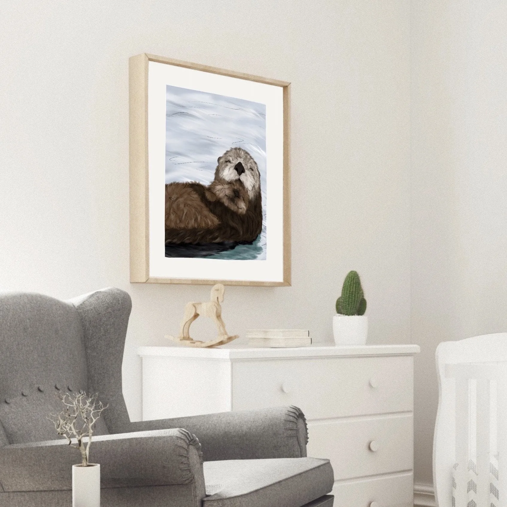Sea Otter Family Art Print
