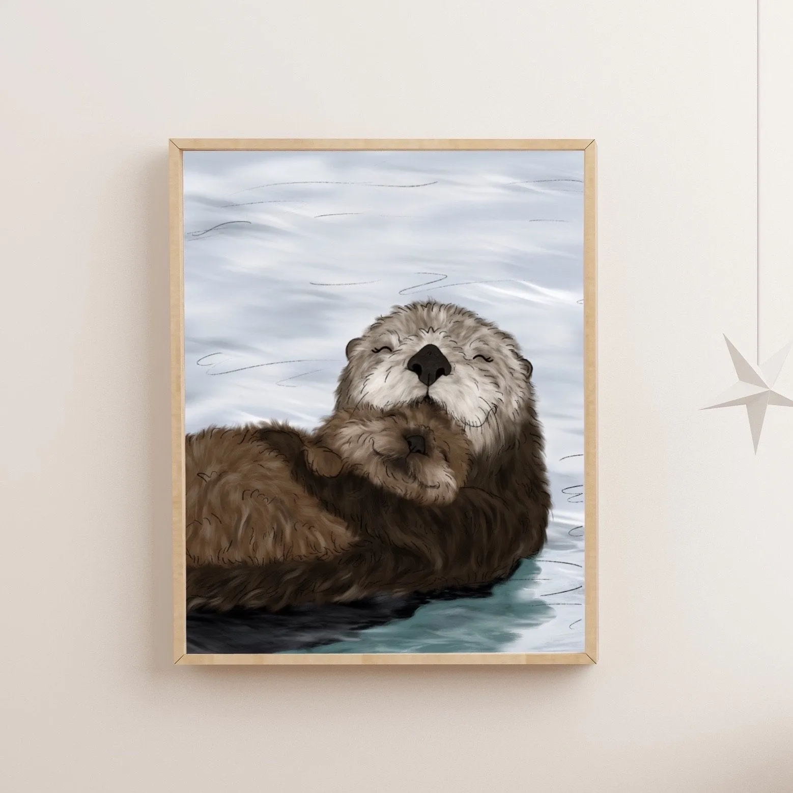 Sea Otter Family Art Print