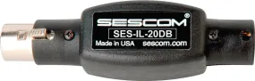 Sescom SES-IL-20DB XLR Male to XLR Female In Line Attenuator - 20db