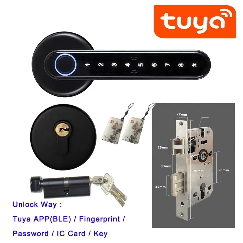 Smart Fingerprint Biometrics Lock For Indoor Wooden Metal Door
