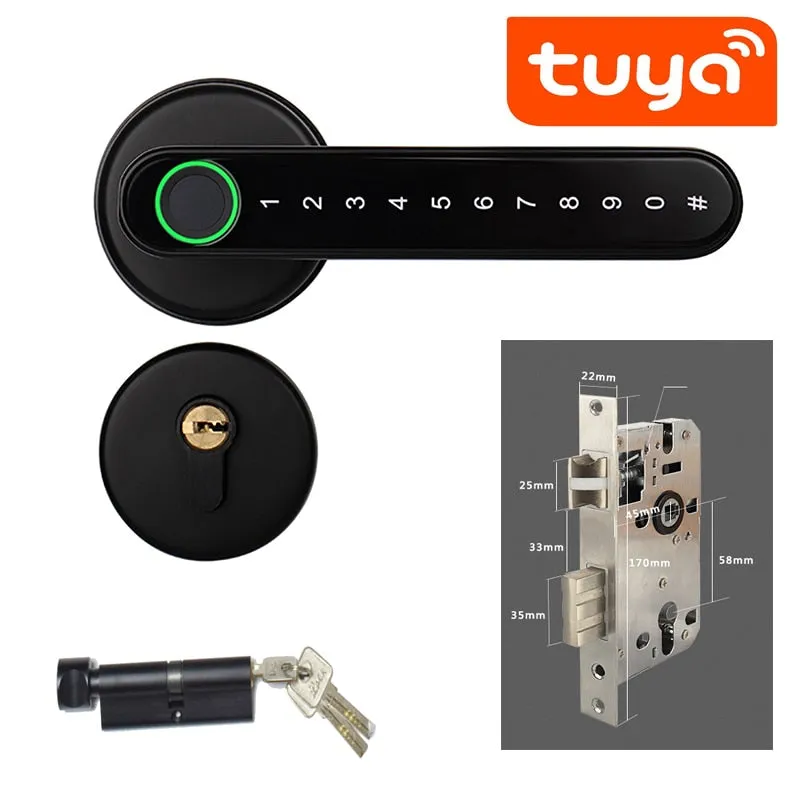 Smart Fingerprint Biometrics Lock For Indoor Wooden Metal Door