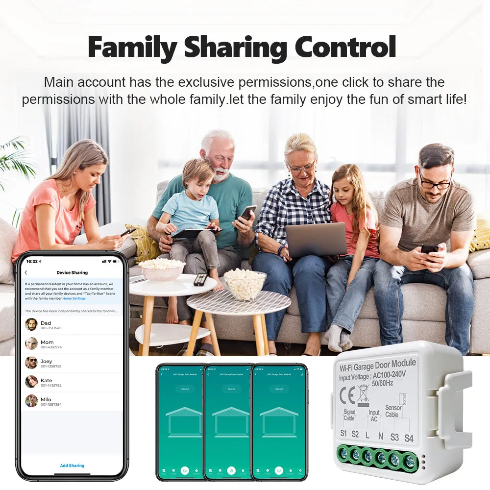 Smart life APP Remote Control Roller Shutter Door Switch Gate Tuya Bluetooth Smart Wifi Garage Door Opener