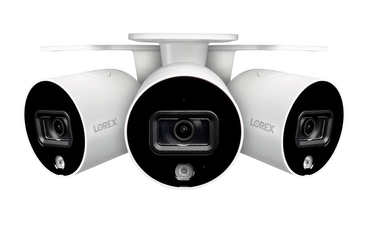 Smart Outdoor WiFi Security Camera With Advanced Active Deterrence (3-pack)