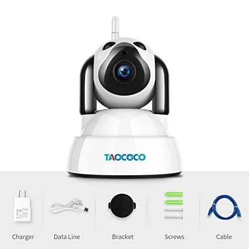 TAOCOCO Dog Pet Camera, Cat WiFi IP Camera, Wireless Surveillance Security Camera, Home Baby Monitor Nanny Cam with Smart Pan/Tilt/Zoom, Motion Detection, Two Way Talking, Infrared Night Vision