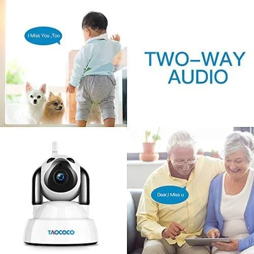 TAOCOCO Dog Pet Camera, Cat WiFi IP Camera, Wireless Surveillance Security Camera, Home Baby Monitor Nanny Cam with Smart Pan/Tilt/Zoom, Motion Detection, Two Way Talking, Infrared Night Vision