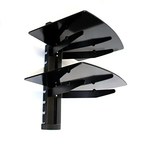Tempered Black Glass Floating Shelf Wall Mount Consoles/DVD players M&W