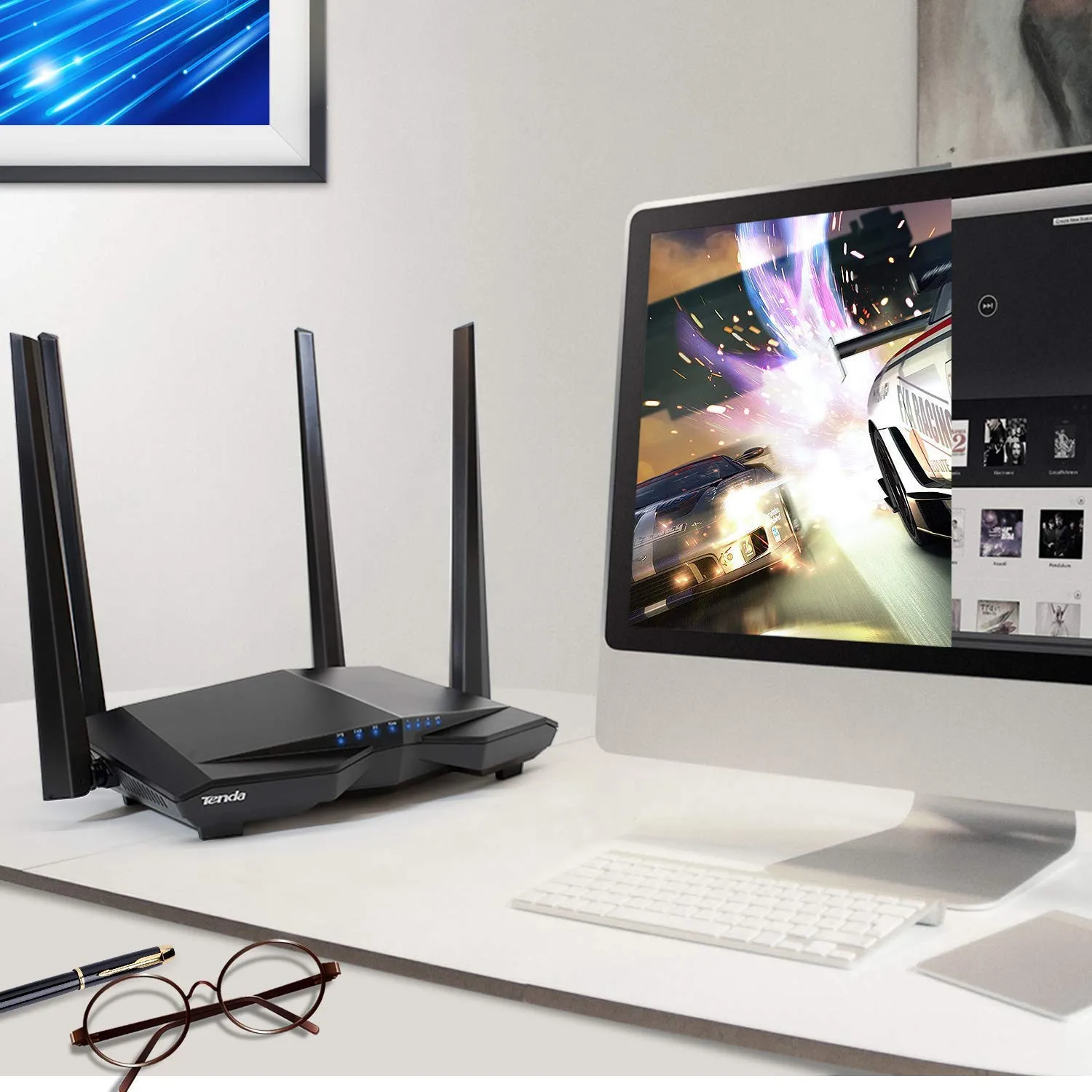 Tenda AC6 AC1200 Wireless Dual Band Router, Black 3-port Wireless Cable, 867Mbps/5GHz  300Mbps/2.4GHz