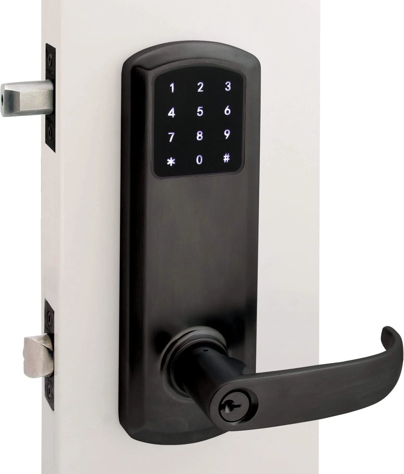 TownSteel E-Genius 5000 Series Grade 1 Interconnected Push Button Electronic Lock 5 1/2" On Center w/WiFi-Flat Black