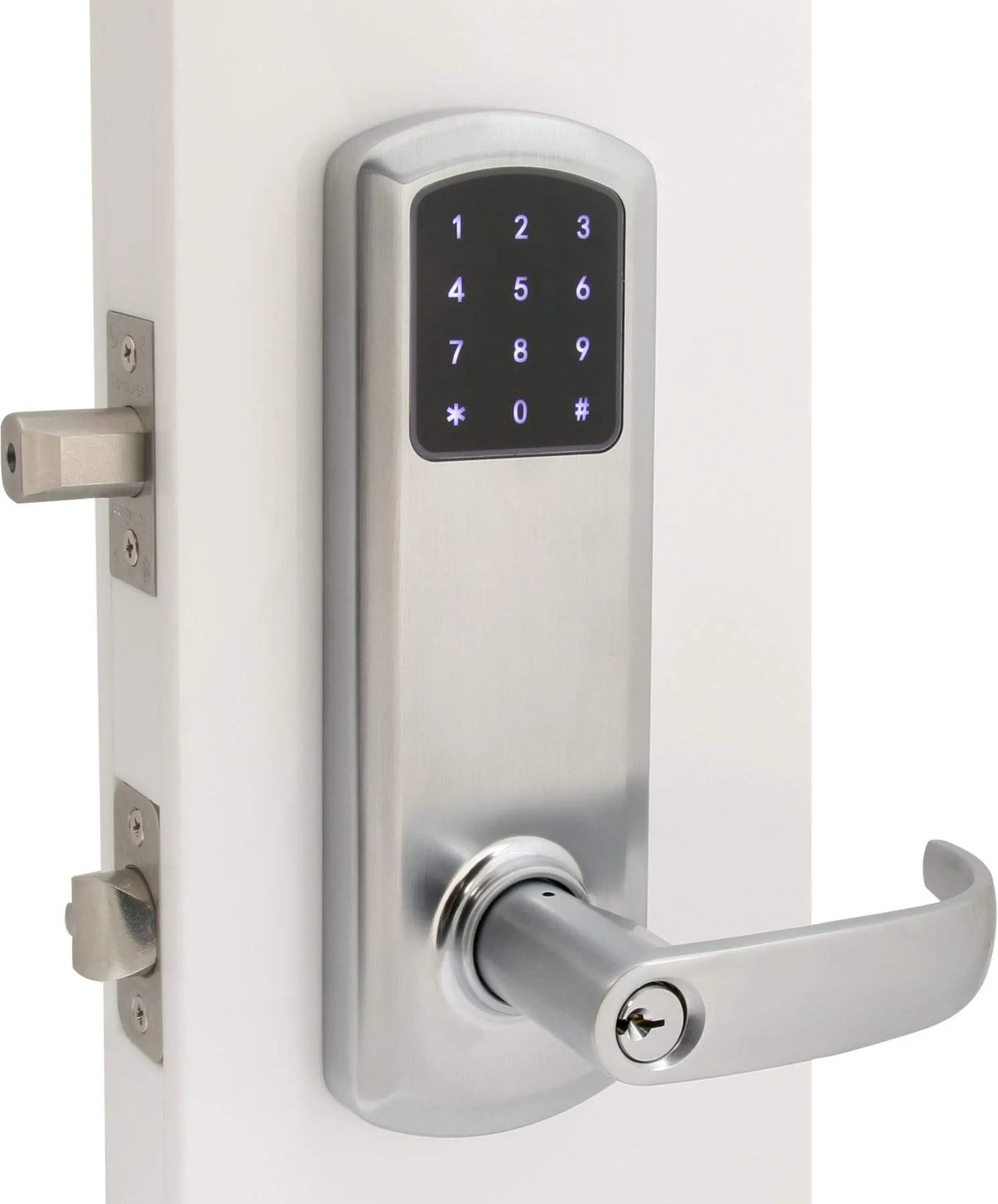 TownSteel E-Genius 5000 Series Grade 1 Interconnected Push Button Electronic Lock 5 1/2" On Center w/WiFi-Satin Chrome