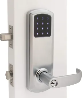TownSteel E-Genius 5000 Series Grade 1 Interconnected Push Button Electronic Lock 5 1/2" On Center w/WiFi-Satin Chrome