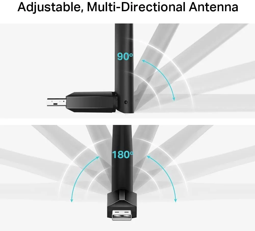 TP-LINK (Archer T2U Plus) AC600 (433 200) High Gain Wireless Dual Band USB Adapter