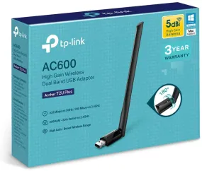 TP-LINK (Archer T2U Plus) AC600 (433 200) High Gain Wireless Dual Band USB Adapter