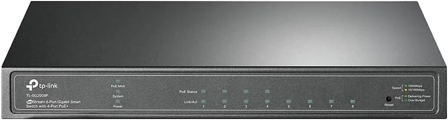TP-Link TL-SG2008P JetStream 8-Port Gigabit Smart Switch with 4-Port PoE  (62W)