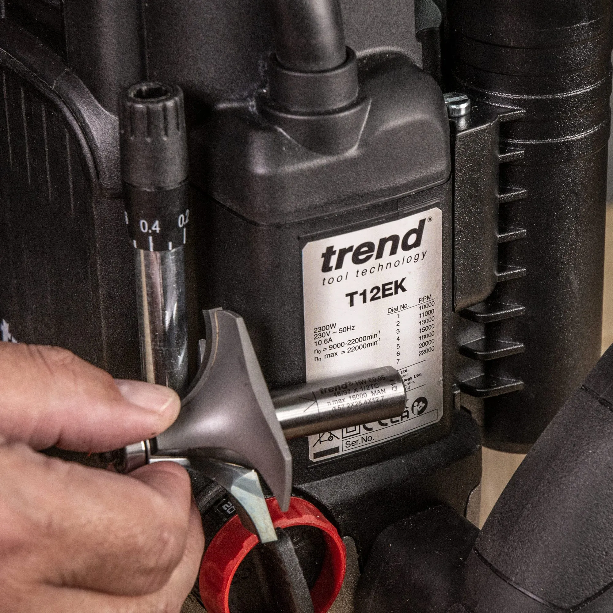 Trend T12EK 1/2" Variable Speed Plunge Router 2300W 240V