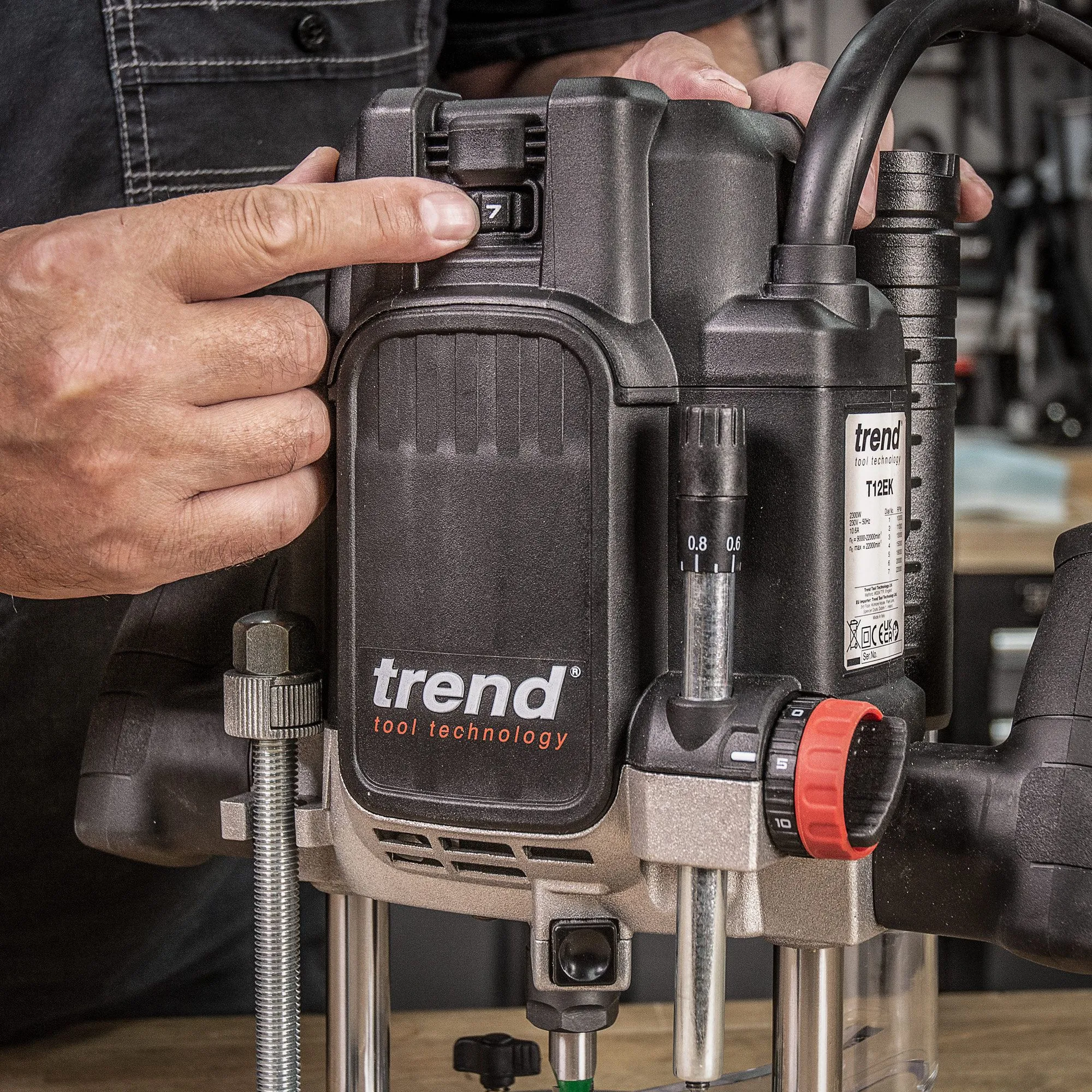 Trend T12EK 1/2" Variable Speed Plunge Router 2300W 240V