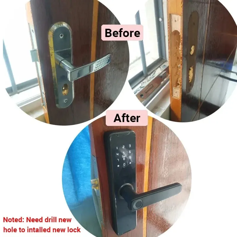 Tuya Bluetooth Intelligence Lock Biometric Fingerprint Smart Keyless Access Password IC Card Smartlife Support 8 Language K7pro 