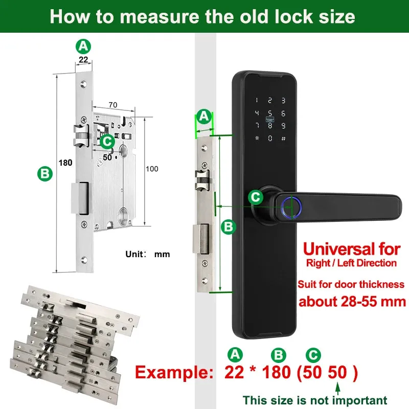 Tuya Bluetooth Intelligence Lock Biometric Fingerprint Smart Keyless Access Password IC Card Smartlife Support 8 Language K7pro 
