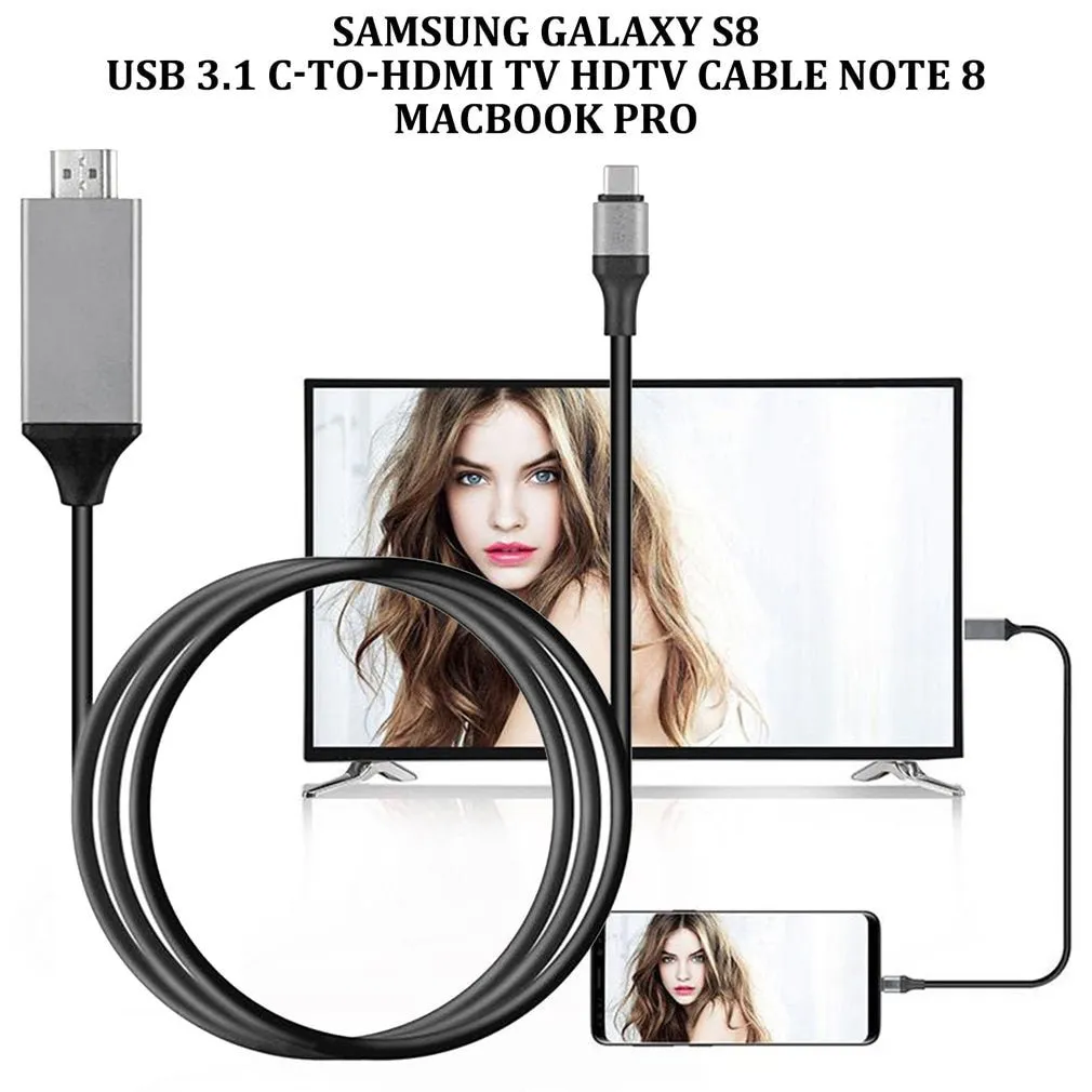 Type-C to HDMI HDTV 4K For Samsung Galaxy Note 8 9 S10  Plus Type C To HDMI Cable Adapter
